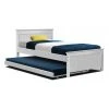 Promo ⌛ Artiss KING SINGLE Size Pull Out Trundle Bed Frame Timber Pine Wood White Mattress Base Platform Bedroom Drawers ✨