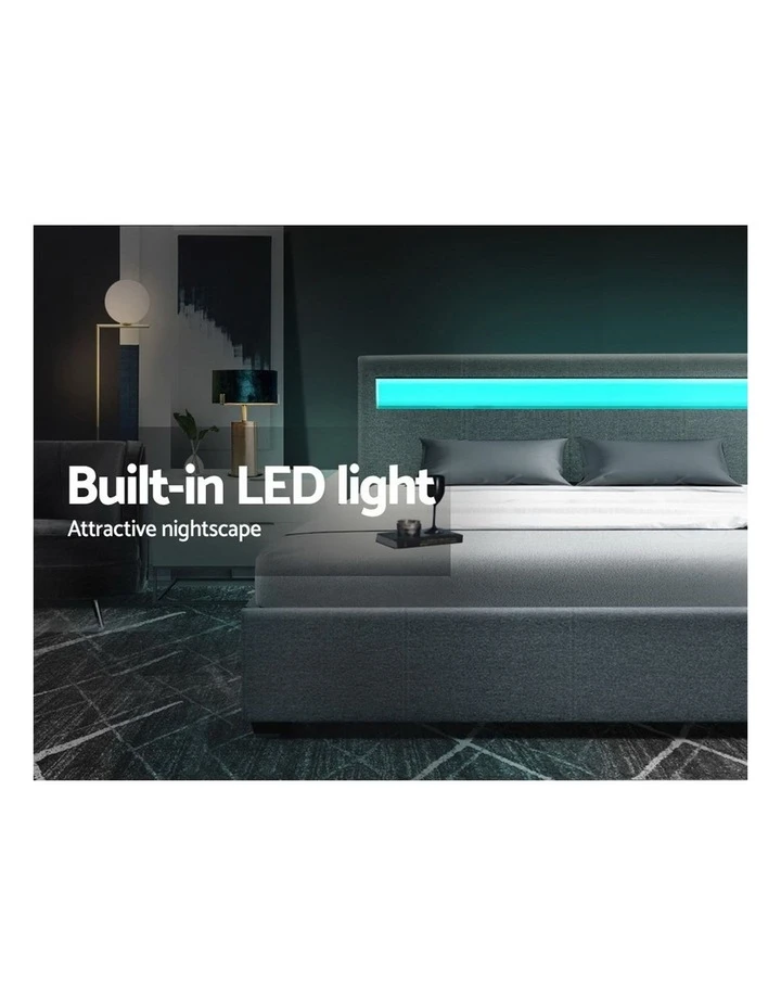 Deals 👏 Artiss Bed Frame Double Full Size Gas Lift Base With Storage Grey Fabric COLE ⭐ 4 Deals 👏 Artiss Bed Frame Double Full Size Gas Lift Base With Storage Grey Fabric COLE ⭐ - Image 4