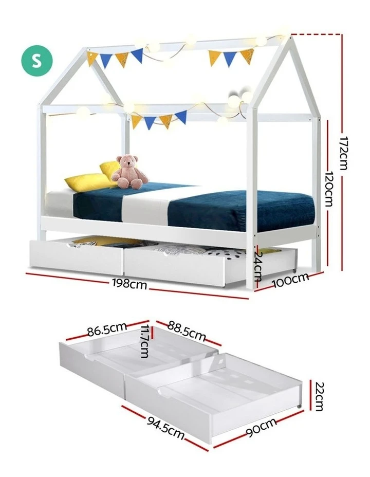 Deals ✨ Artiss Wooden Bed Frame Single Size Mattress Base Pine Timber Platform White BALI 💯 2 Deals ✨ Artiss Wooden Bed Frame Single Size Mattress Base Pine Timber Platform White BALI 💯 - Image 2