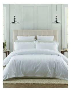 Best Pirce ⭐ Heritage 500TC Superior Cotton Quilt Cover Set White 🔔