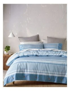 Buy 🥰 Vue Grayson Cotton Quilt Cover Set Spa Blue 💯