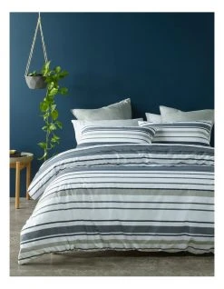 Promo 😉 Vue Jordan Cotton Percale Quilt Cover Set Black/Grey ✨