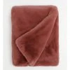 Budget 🎉 Heritage Amelie Faux Fur Throw Withered Rose 🤩