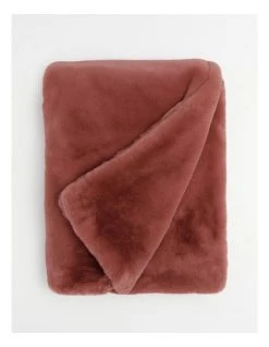 Budget 🎉 Heritage Amelie Faux Fur Throw Withered Rose 🤩