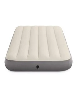 Discount 💯 Intex Dura-Beam Single High Airbed - Single Beige 🔔