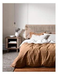 Hot Sale ⌛ Aura Home French Stripe Bedlinen Collection in Bronze ✔️