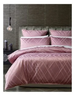 Outlet ❤️ Darren Palmer Manhattan Quilt Cover Set Mauve ❤️