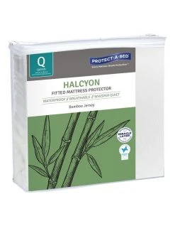 Cheapest 😍 Protect-A-Bed Halycon Bamboo Jersey Waterproof Fitted Mattress Protector White 🔥