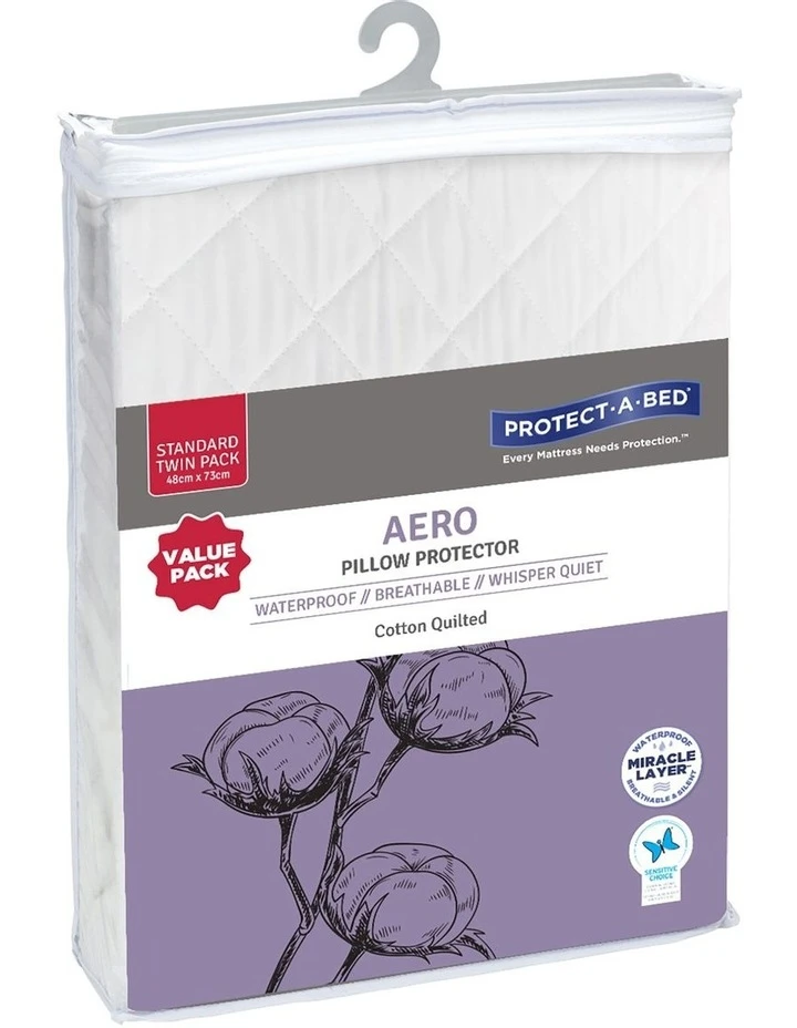 Deals 😍 Protect-A-Bed Aero Cotton Quilted Twin Pack Waterproof Pillow Protector ✨ 1 Deals 😍 Protect-A-Bed Aero Cotton Quilted Twin Pack Waterproof Pillow Protector ✨