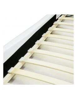 Coupon 🔔 Laura Hill King Size Pu Leather Bed Frame Wood Base Metal Beam Italian Design - White ✨ -Bedroom Sales Store 816580720 5 720x928