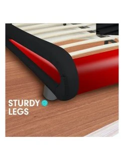 Flash Sale 💯 Laura Hill Queen Size Pu Leather Bed Frame Wood Base Metal Beam Italian Design - Red 🔔 -Bedroom Sales Store 816580900 5 720x928