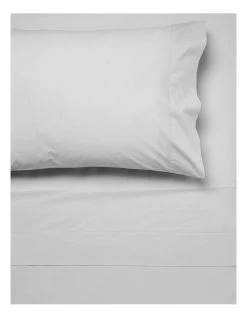 New ✔️ Linen House Vienna 300TC Cotton Percale Sheeting Silver 🧨