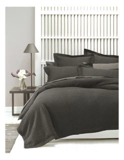 Discount ⭐ Linen House Deluxe Waffle Quilt Cover Set Charcoal 😍