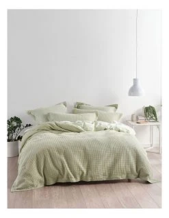 Cheapest ✔️ Linen House Deluxe Waffle Quilt Cover Set Green 🧨