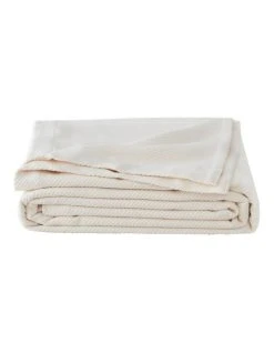 New 🌟 Sheridan Cotton Plush Blanket In Cream 😉