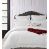 Brand new 🔔 Heritage Brielle Ruffled Edge Linen Cotton Quilt Cover Set White ✨