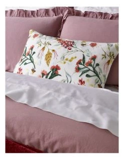 Budget 🎉 Heritage Brielle Ruffled Edge Linen Cotton Quilt Cover Set Mauve ⌛ -Bedroom Sales Store 831198430 831197710 3 720x928