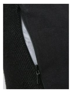 New 😍 Darren Palmer Andros Jute Panel With Button Trims Breakfast Cushion Black ✨ -Bedroom Sales Store 832494520 4 720x928