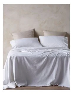 Best deal 🌟 Darren Palmer Hemp/Cotton Sheet Set White 🎉