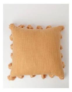 New 🥰 Vue Gibraltar Cotton Slub Cotton Cushion w/ Tassels in Peach 🎉