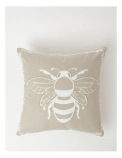 Coupon ❤️ Heritage Mellifera Embroidered Bee Cushion Natural ❤️