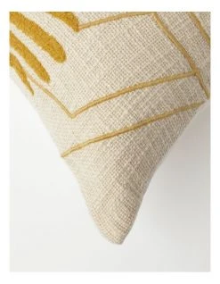 Outlet 🤩 Vue Maricopa Palm Leaf Embroidered Cushion in Ochre 🌟 -Bedroom Sales Store 832960990 2 720x928