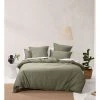 Hot Sale ❤️ Linen House Nara 400TC Bamboo Cotton Quilt Cover Set Moss ✨