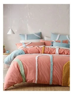 Budget 🎁 Vue Dumes Tufted Cotton Quilt Cover Set Pink Clay ✔️