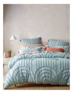 Cheapest ✨ Vue Soa Tufted Cotton Chenille Quilt Cover Set In Spa Blue 🔥