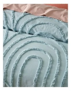 Cheapest ✨ Vue Soa Tufted Cotton Chenille Quilt Cover Set In Spa Blue 🔥 -Bedroom Sales Store 836128900 836126110 3 720x928