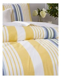 Buy 🎉 Heritage Silvie Cotton Yarn Dye Stripe Quilt Cover Set Yellow ⌛ -Bedroom Sales Store 836273800 3 720x928