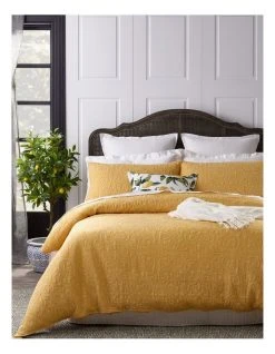 Coupon 🔥 Heritage Marcelle Quilted Quilt Cover Set Yellow ⭐
