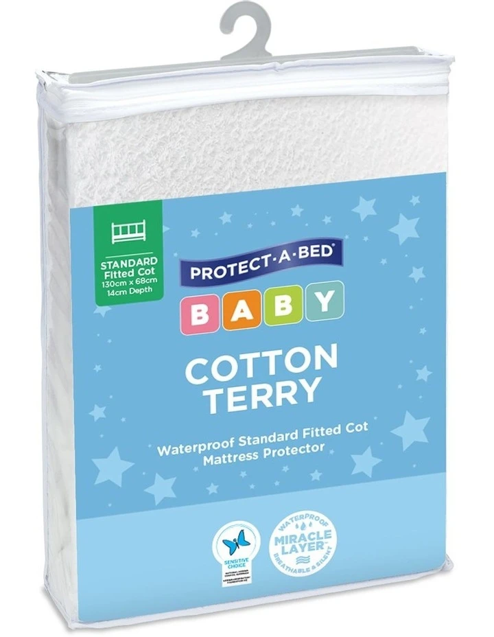 Wholesale 💯 Protect-A-Bed Cotton Terry Kids Waterproof Fitted Mattress Protector White 🎁 1 Wholesale 💯 Protect-A-Bed Cotton Terry Kids Waterproof Fitted Mattress Protector White 🎁