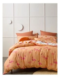 New ✔️ Beau & Bonnie Fifi Flamingo Cotton Quilt Cover Set Pink ✔️