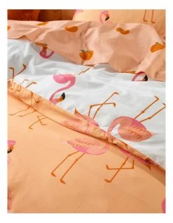 New ✔️ Beau & Bonnie Fifi Flamingo Cotton Quilt Cover Set Pink ✔️ -Bedroom Sales Store 837940690 3 720x928