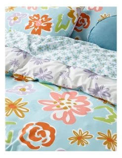 Best Pirce 🔥 Beau & Bonnie Poppy Cotton Quilt Cover Set Ice Blue ⌛ -Bedroom Sales Store 837940870 3 720x928