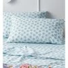 Coupon 🛒 Beau & Bonnie 250TC Daisy Stonewashed Cotton Sheet Set Blue ⌛