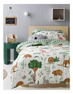 Promo 🔔 Milkshake Aussie Friends Cotton Quilt Cover Set White 🥰