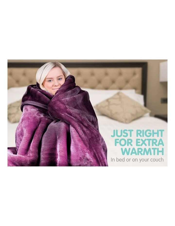 Flash Sale ⌛ Laura Hill Mink Blanket Throw Purple Double Sided Queen Size Soft Plush Bed Faux Rug ❤️ 5 Flash Sale ⌛ Laura Hill Mink Blanket Throw Purple Double Sided Queen Size Soft Plush Bed Faux Rug ❤️ - Image 5