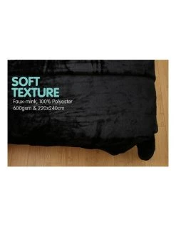 Coupon 😉 Laura Hill Mink Blanket Black Double Sided Queen Size Soft Plush Bed Faux Throw Rug 🤩 -Bedroom Sales Store 840050470 3 720x928