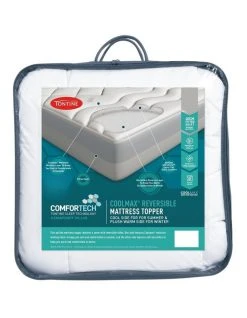 New 😍 Tontine Comfortech Reversible Mattress Topper White ❤️