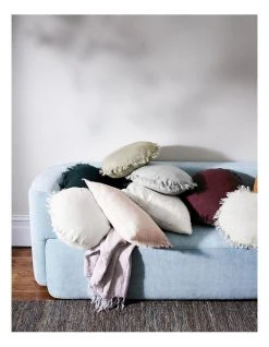 Outlet 🌟 Aura Home Vintage Linen Fringe Cushion Sand 😀 -Bedroom Sales Store 840238120 3 1 720x928