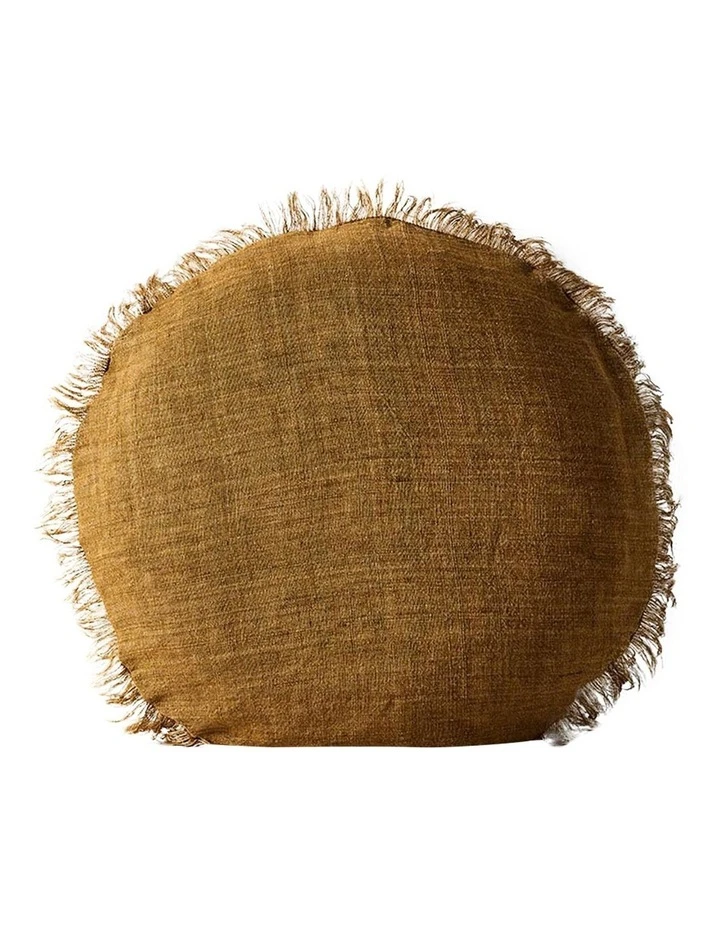 Budget 👍 Aura Home Vintage Linen Fringe 45cm Round Cushion in Bronze 🔥 1 Budget 👍 Aura Home Vintage Linen Fringe 45cm Round Cushion in Bronze 🔥