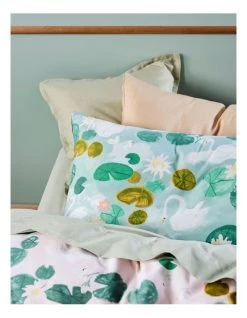 New ✔️ Linen House Kids Swanning Around Quilt Cover Set Teal 🔥 -Bedroom Sales Store 840453850 4 720x928