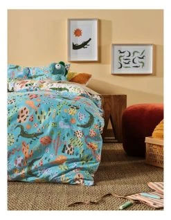 Discount 👏 Linen House Kids Tales And Scales Quilt Cover Set Aqua ⌛ -Bedroom Sales Store 840454210 4 720x928