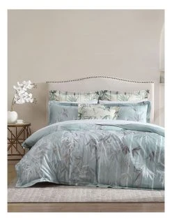Best Pirce ⭐ Grace by Linen House Bamboo Florette Quilt Cover Set in Sage 🎉