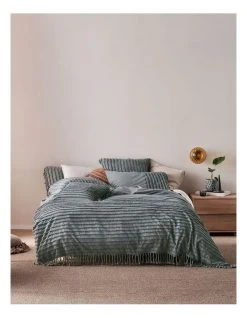 Promo ❤️ Linen House Dunaway Quilt Cover Set Petrol ⌛