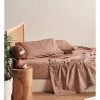 Cheap 🛒 Linen House 250TC Goldie Sheet Set in Brandy 🔥