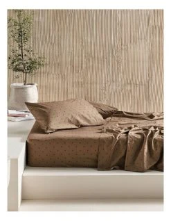 Best Sale ⭐ Linen House 250TC Vivienne Sheet Set in Timber 💯