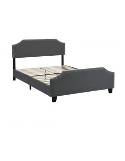 Wholesale 🎁 IHOMDEC BEF03 Queen Size Wooden Upholstered Bed Frame Grey ✨